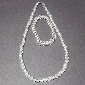 Crystal necklace and bracelet set